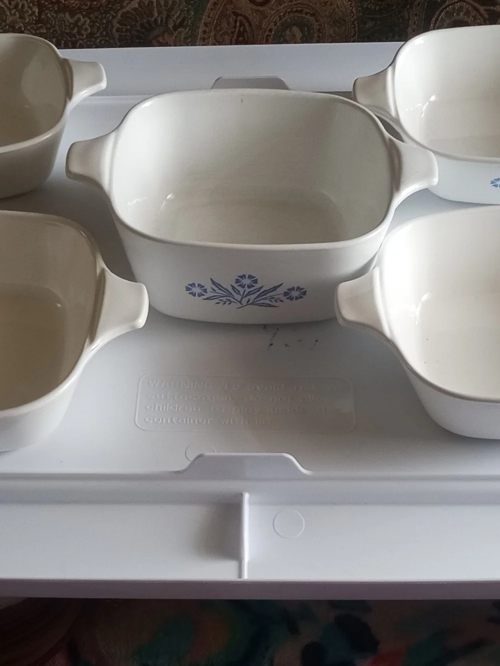 Corningware Blue Corn Flower Bakeware Set of Five